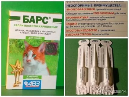 Капли &laquo;Барс&raquo; для кошек