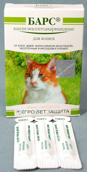Капли &laquo;Барс&raquo; для кошек